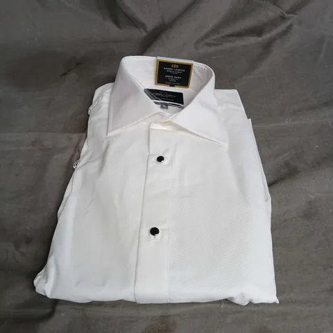 HAWES & CURTIS CLASSIC FIT WAFFLE DRESS SHIRT IN WHITE SIZE 16/34