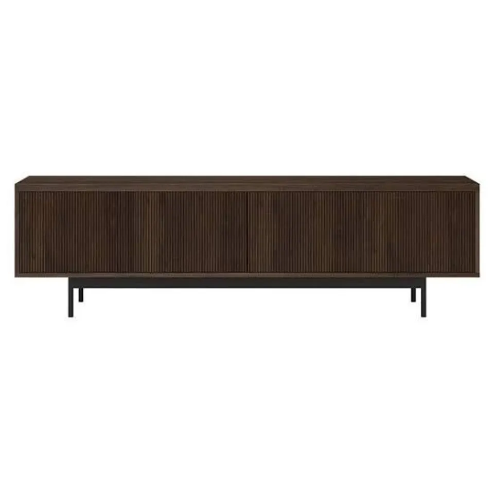 BOXED WHITMAN 70 IN. ALDER BROWN TV STAND FITS TV'S UP TO 75 IN.
