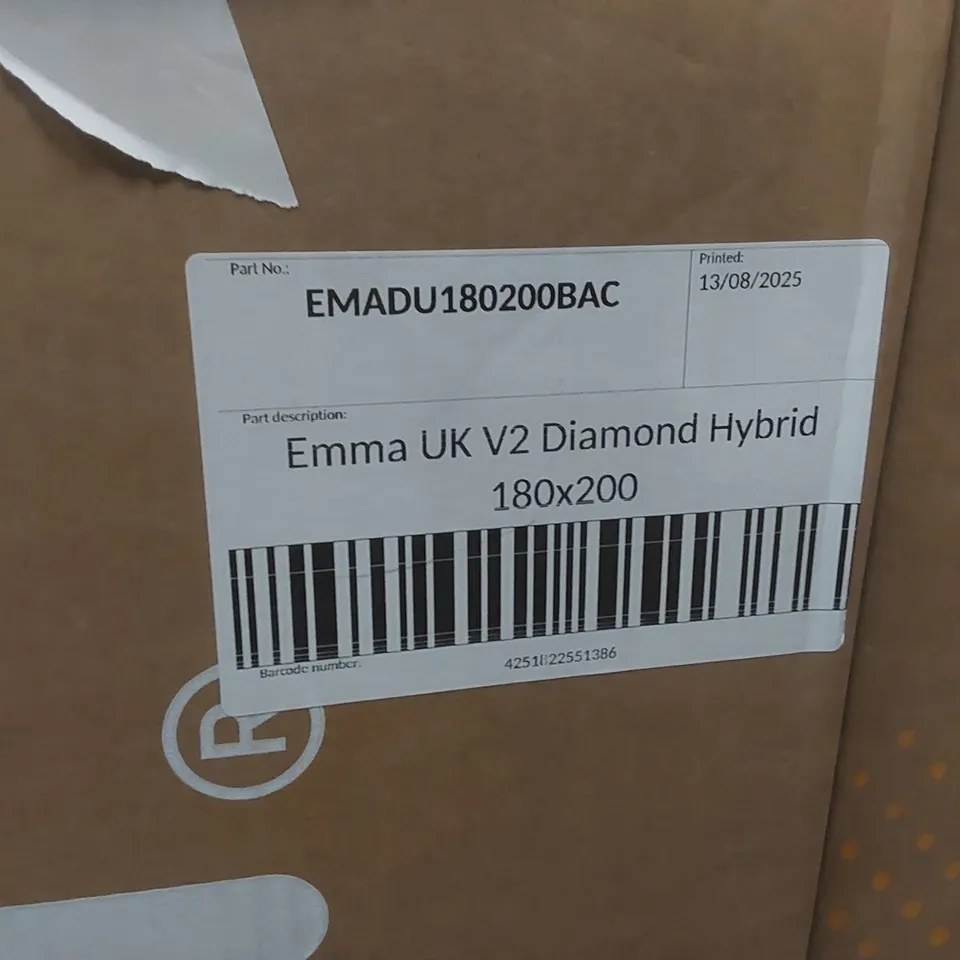 BRAND NEW BOXED EMMA UK V2 DIAMOND HYBRID 180 x 200CM SUPER KING MATTRESS 
