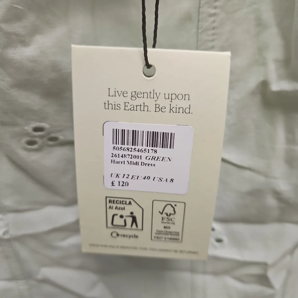 NOBODYS CHILD GREEN HARRI MIDI DRESS - UK 12