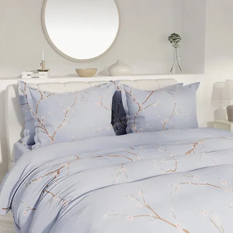 SUPERSOFT BY COZEE HOME CHERRY BLOSSOM 4 PIECE DUVET SET LILAC SINGLE