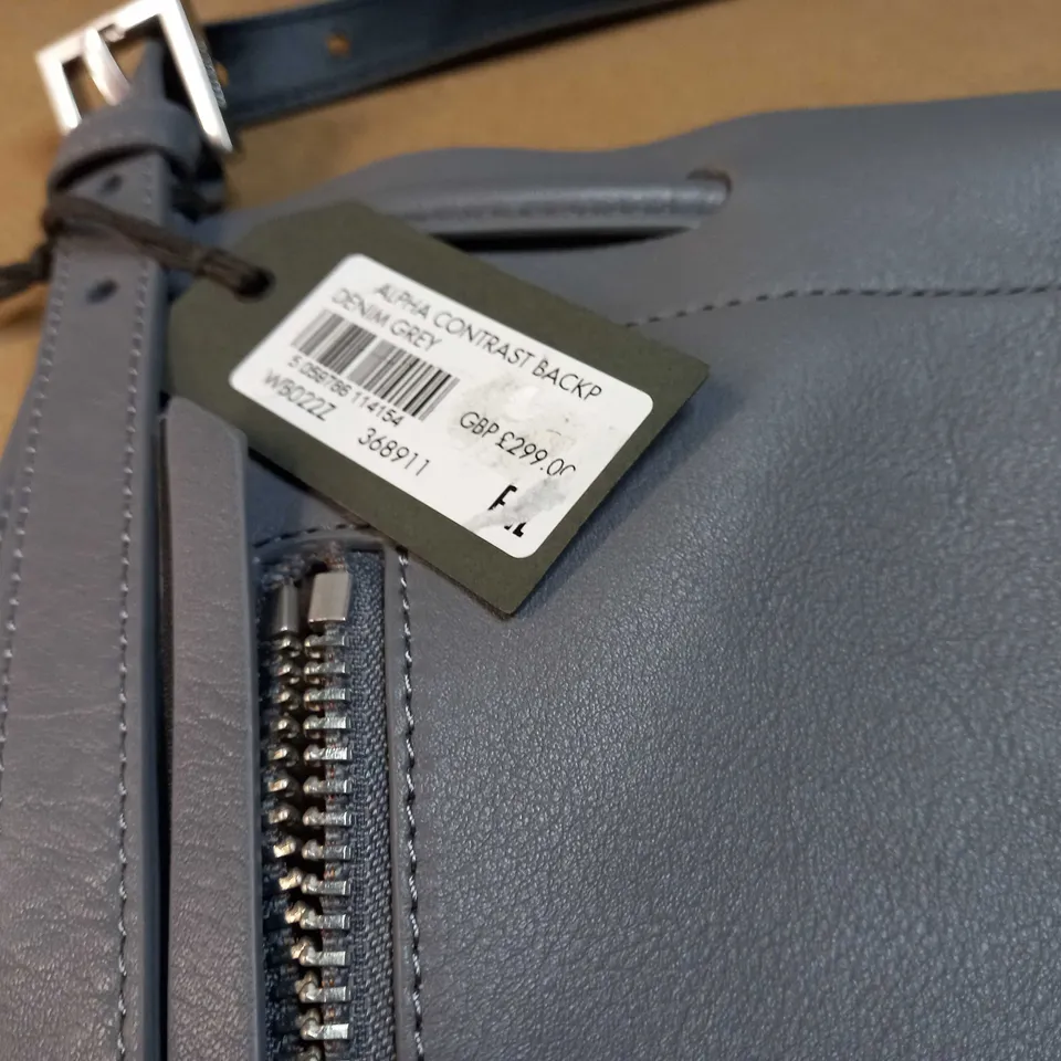 ALL SAINTS GREY LARGE SQUARE HANDBAG