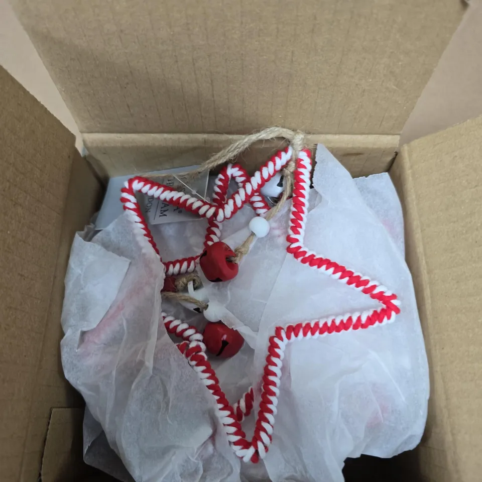 BOX OF APPROXIMATELY 12 GISELA GRAHAM STAR WITH BELLS HANGING TREE DECORATIONS