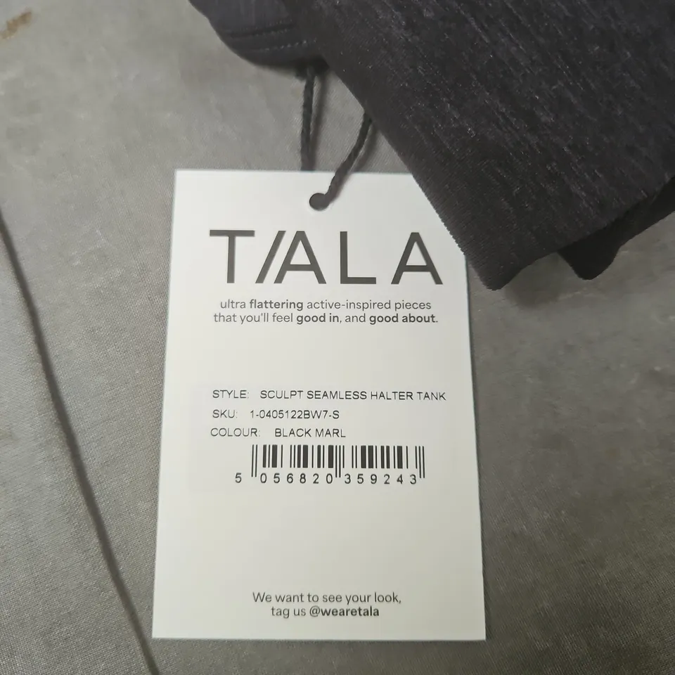 TALA SCULPT SEAMLESS HALTER TANK – BLACK MARL (SIZE S)