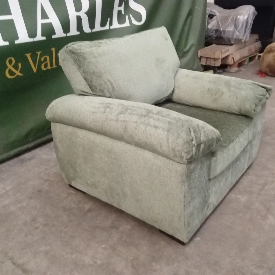 SALERNO STANDARD BACK FABRIC ARMCHAIR - OLIVE GREEN RRP £449