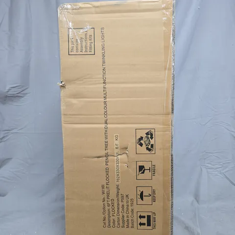 BOXED PRELIT FLOCKED PENCIL TREE - COLLECTION ONLY