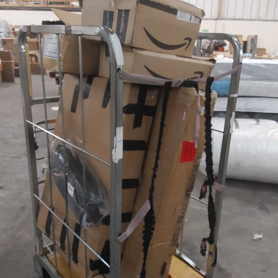 CAGE CONTAINING ASSORTED FURNITURE PARTS AND CONSUMER PRODUCTS // CAGE NOT INCLUDED 