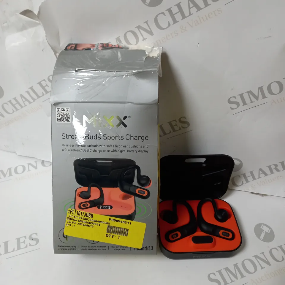 BOXED MIXX STREAMBUDS SPORTS CHARGE OVER EAR FLEXIBLE EARBUDS