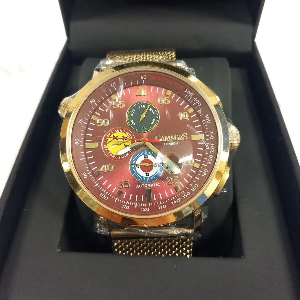 GAMAGES OF LONDON LIMITED EDITION HAND ASSEMBLED AERONAUTIC AUTOMATIC GOLD