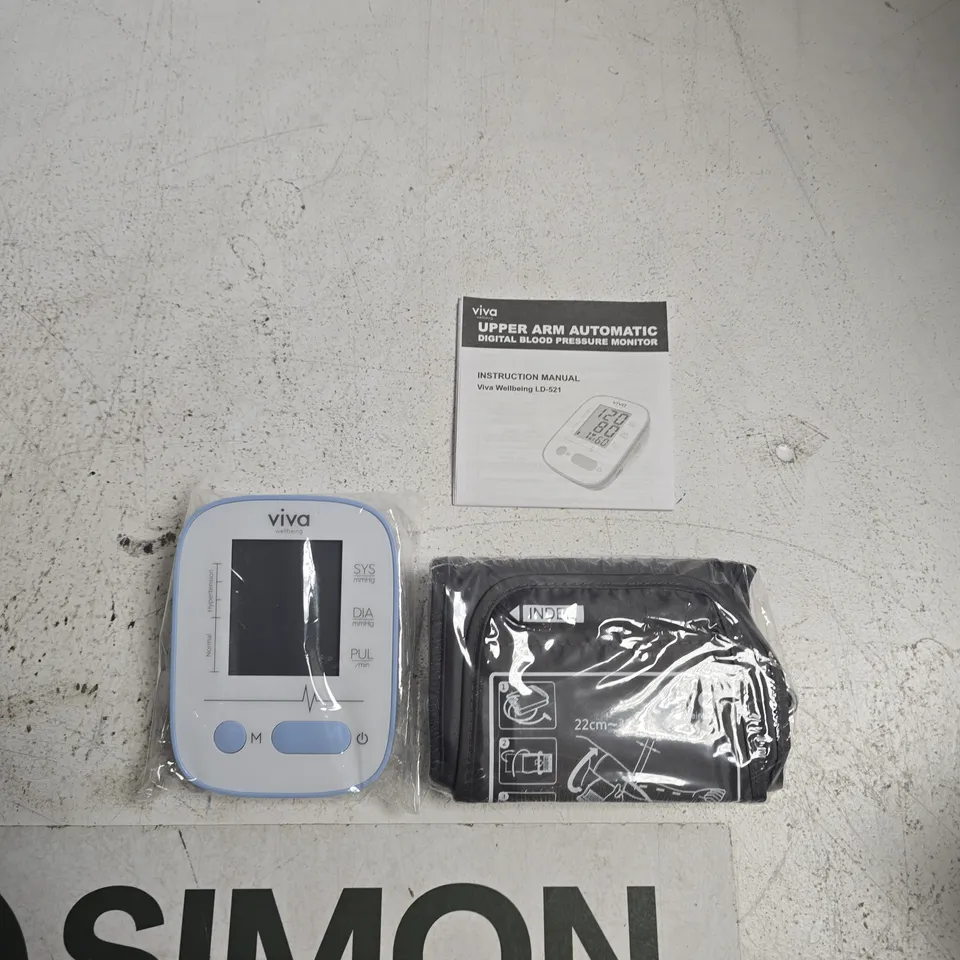 VIVA WELLBEING UPPER ARM AUTOMATIC DIGITAL BLOOD PRESSURE MONITOR – LD-521 (CUFF & MANUAL)