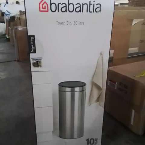 BOXED BRABANTIA 30 LITRE TOUCH BIN