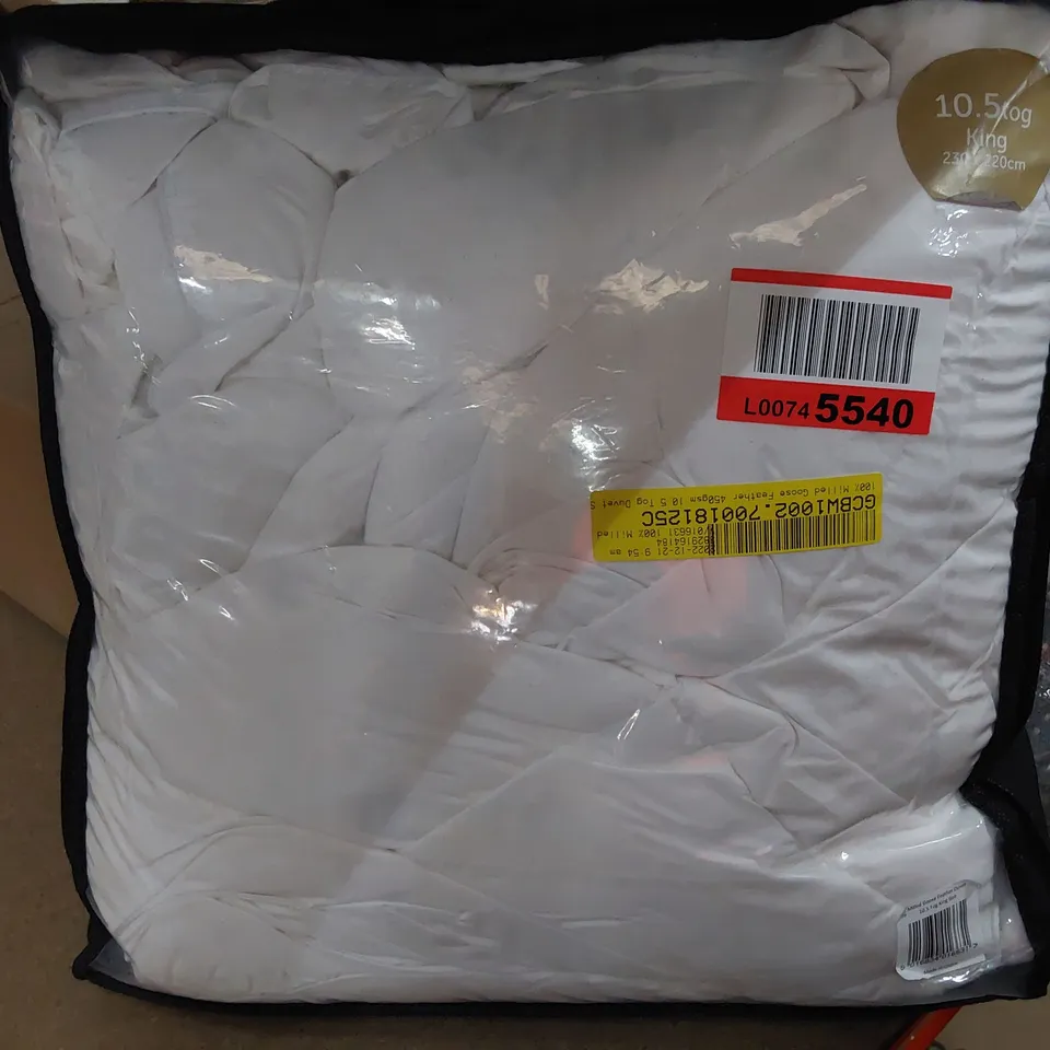 DESIGNER MILLED GOOSE FEATHER KINGSIZE 10.5 TOG DUVET