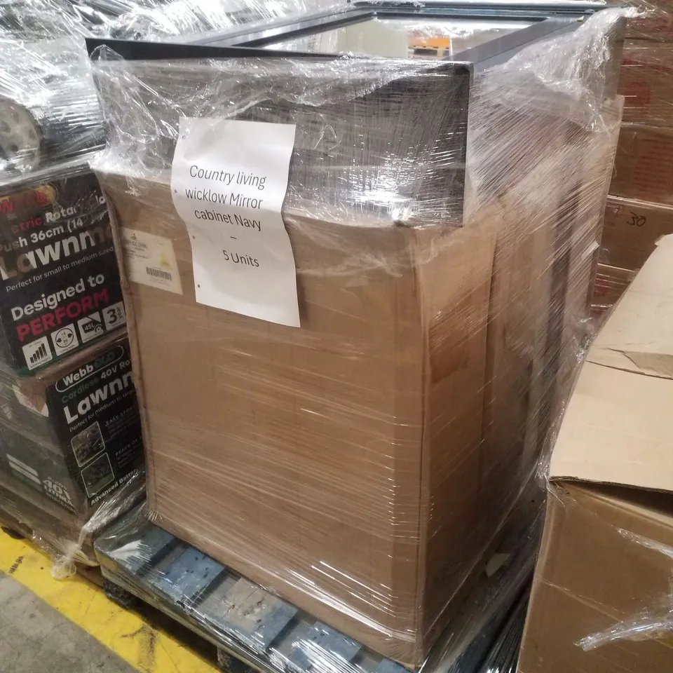 PALLET CONTAINING 5 COUNTRY LIVING WICKLOW MIRROR CABINETS - NAVY