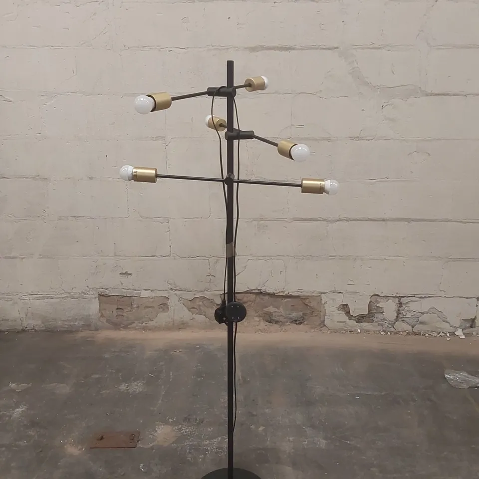 DESIGNER 6-LIGHT METAL FLOOR LAMP