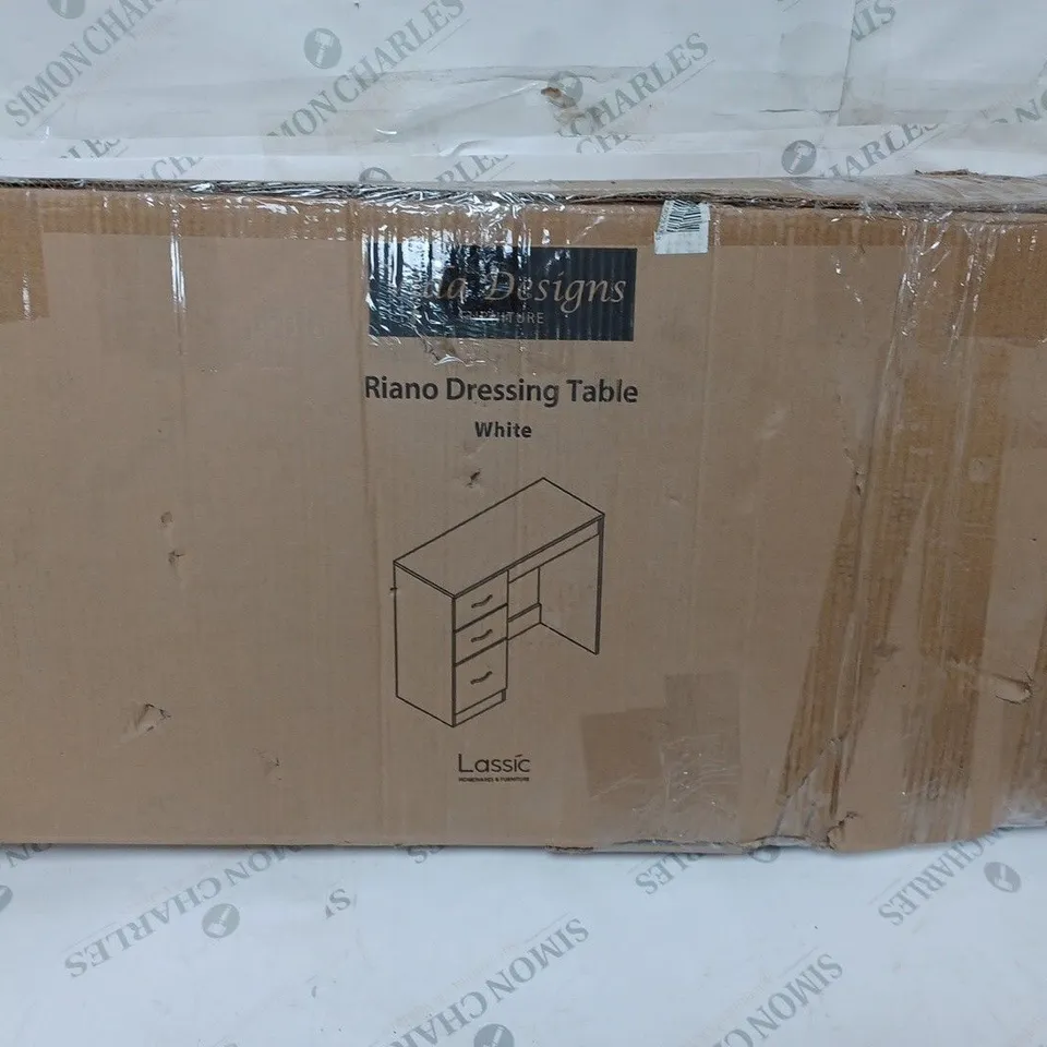 BOXED VIDA DESIGNS RIANO DRESSING TABLE IN WHITE - COLLECTION ONLY 