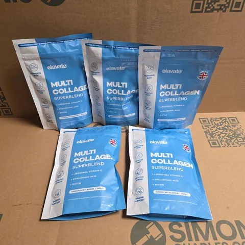 5 ELAVATE MULTI COLLAGEN SUPERBLENDS CHOCOLATE FLAVOUR (5X240G)
