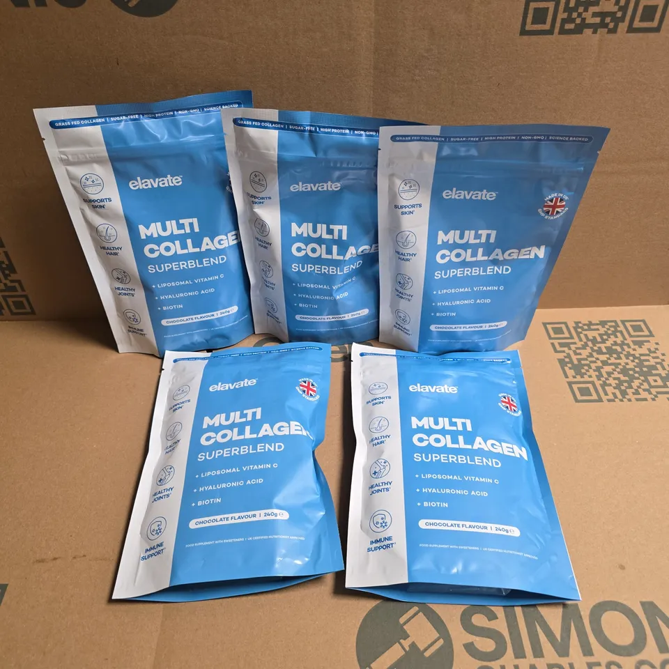 5 ELAVATE MULTI COLLAGEN SUPERBLENDS CHOCOLATE FLAVOUR (5X240G)