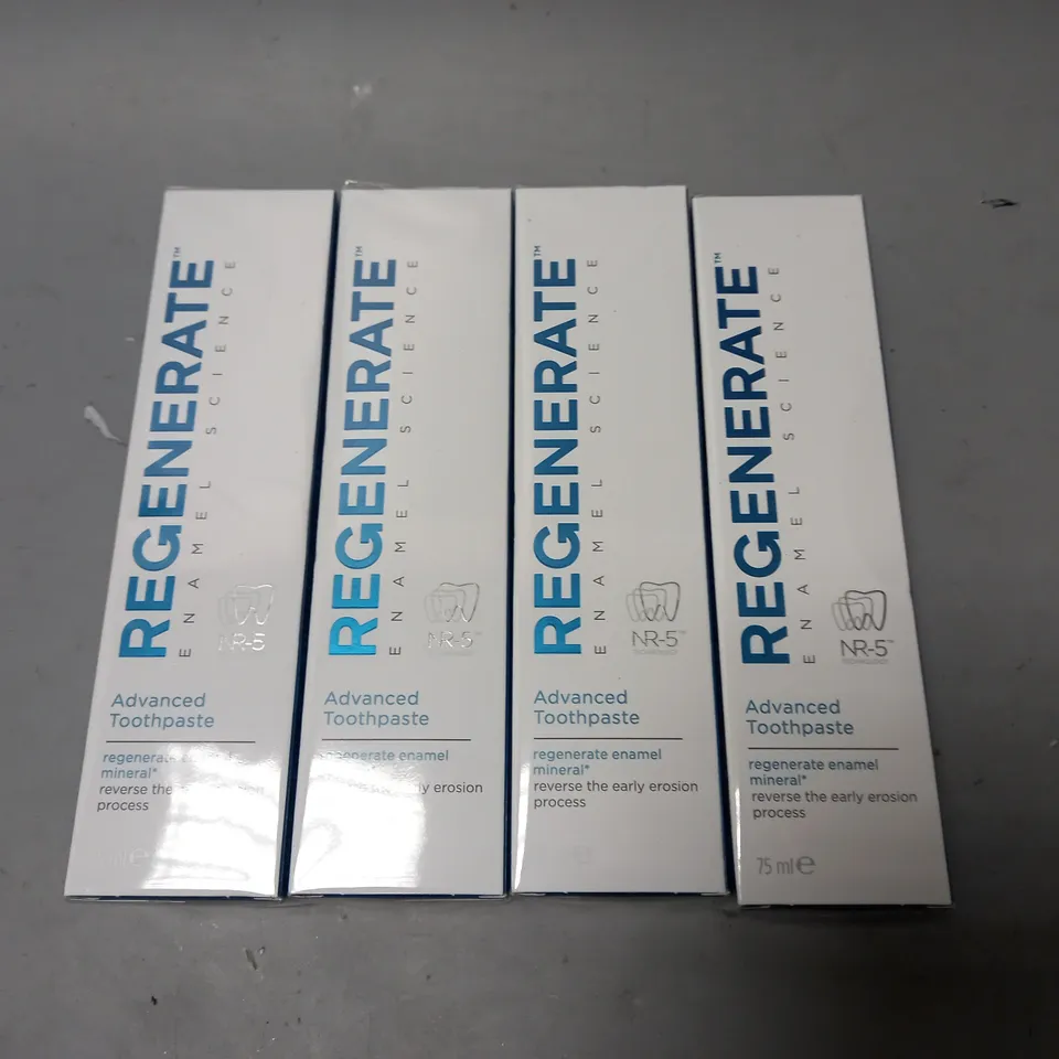 LOT OF 4 SEALED REGENERATE 75ML ADVANCED TOOTHPASTES