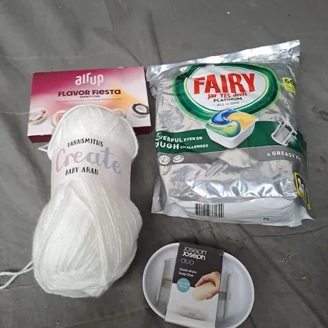 APPROXIMATELY 15 ASSORTED HOUSEHOLD PRODUCTS TO INCLUDE FAIRY TABLETS, SOAP DISH, AIRUP CAPSULES ETC