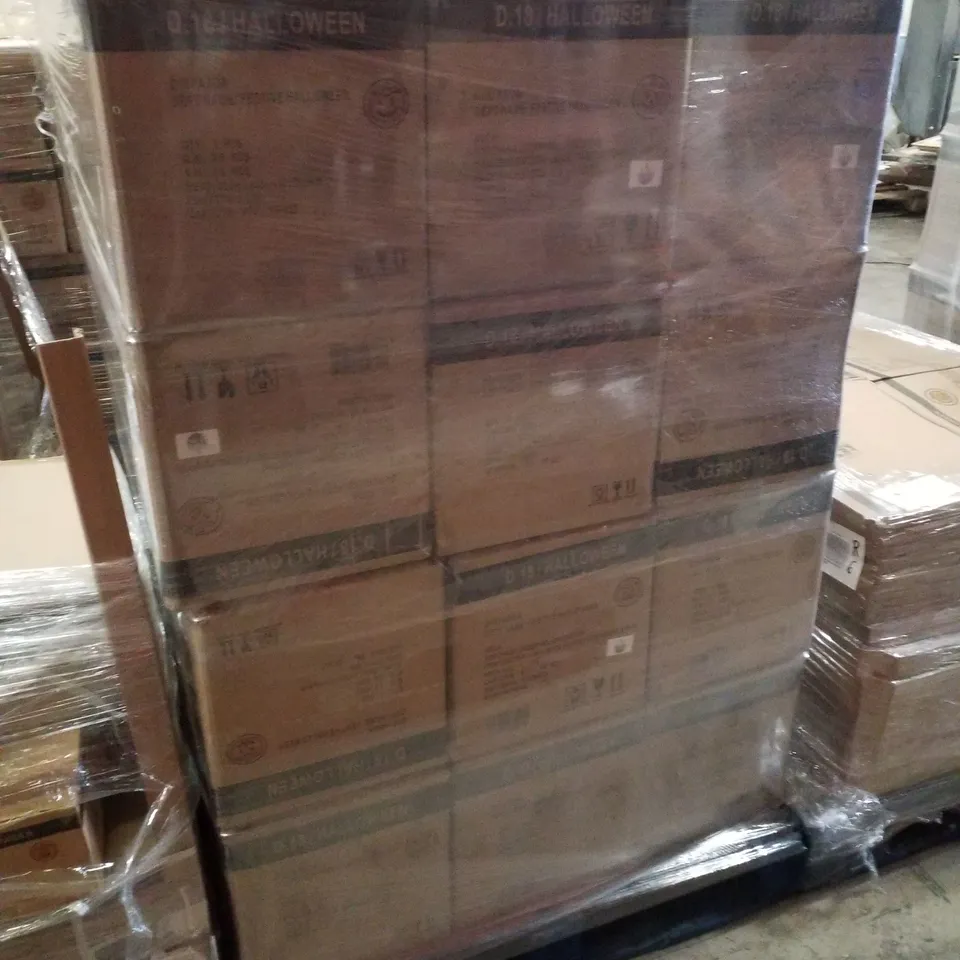 PALLET CONTAINING APPROXIMATELY 36 BRAND NEW LARGE PAINTED CERAMIC PUMPKINS