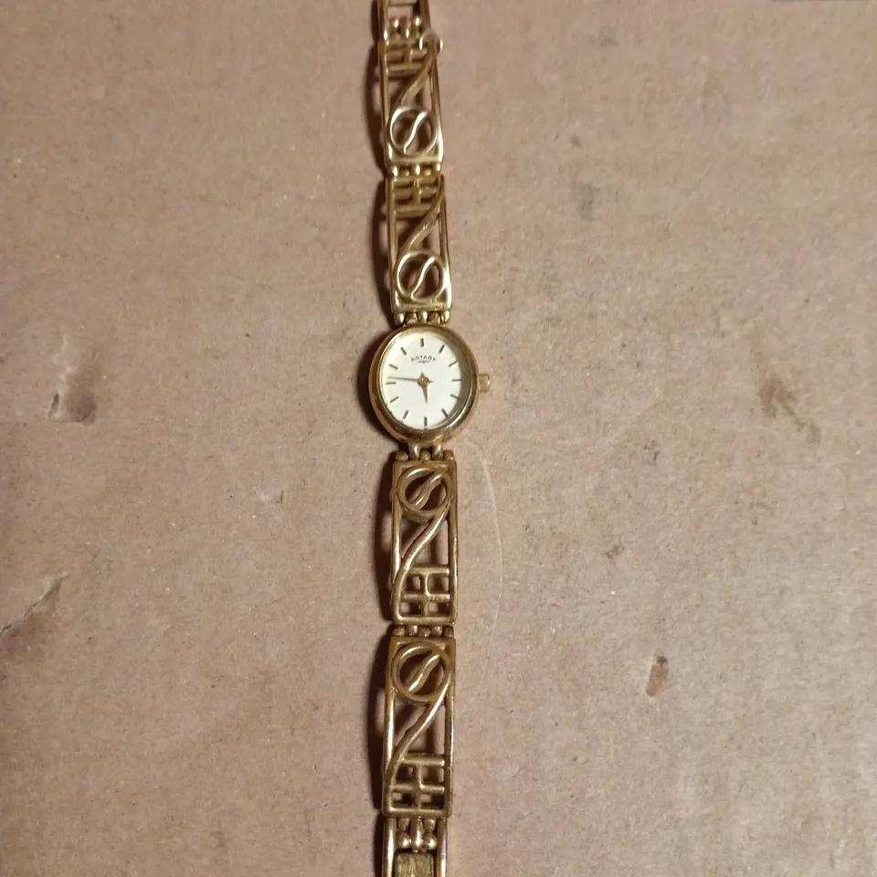 ROTARY LADIES' GOLD-TONE WRISTWATCH WITH ORNATE BRACELET