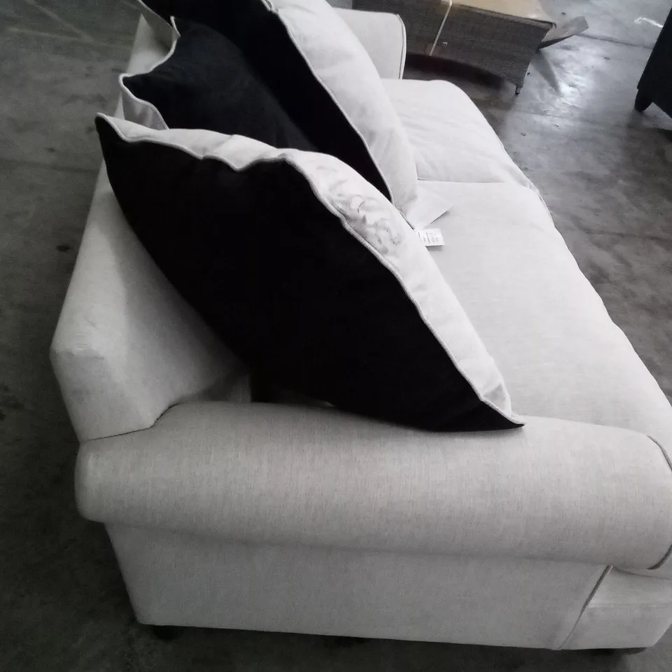 QUALITY THE LOUNGE CO DESIGNER 3 SEATER SOFA - CREAM FABRIC 