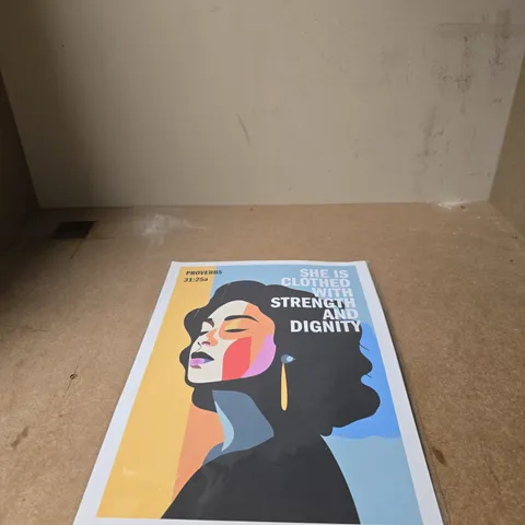 THE CHRISTIAN POSTER COMPANY - PROVERBS 31:25A POSTER, 'SHE IS CLOTHED WITH STRENGTH AND DIGNITY' (A3)