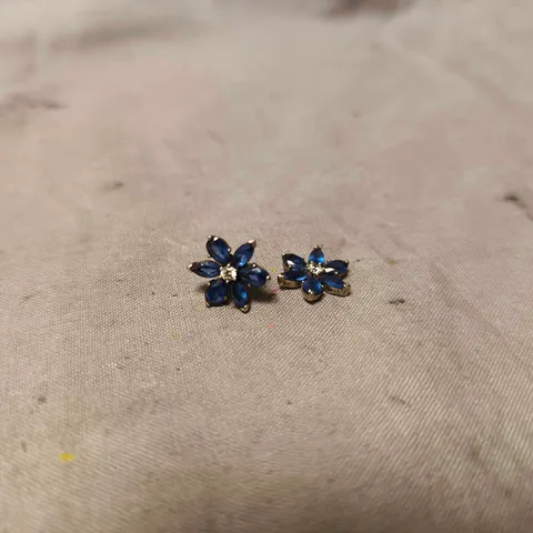 PANDORA BLUE FLOWER STUD EARRINGS – BOXED