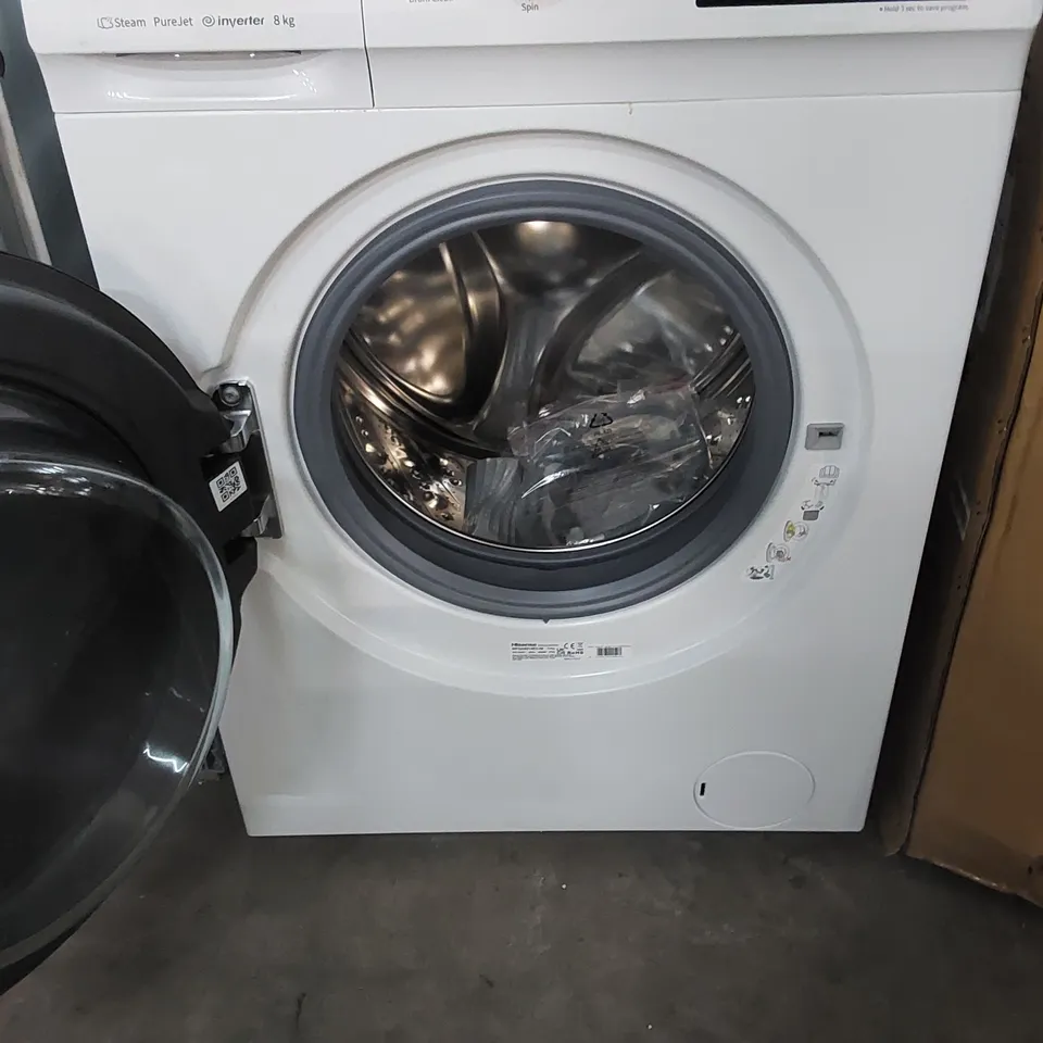 HISENSE WFQA8014EVJM 8KG 1400 SPIN WASHING MACHINE - WHITE