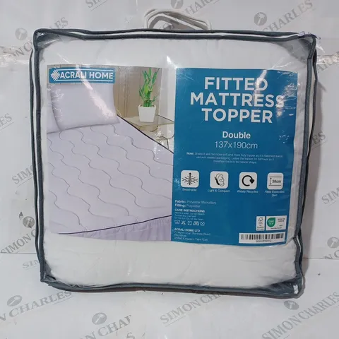 ACRALI HOME FITTED MATTRESS TOPPER - DOUBLE SIZE