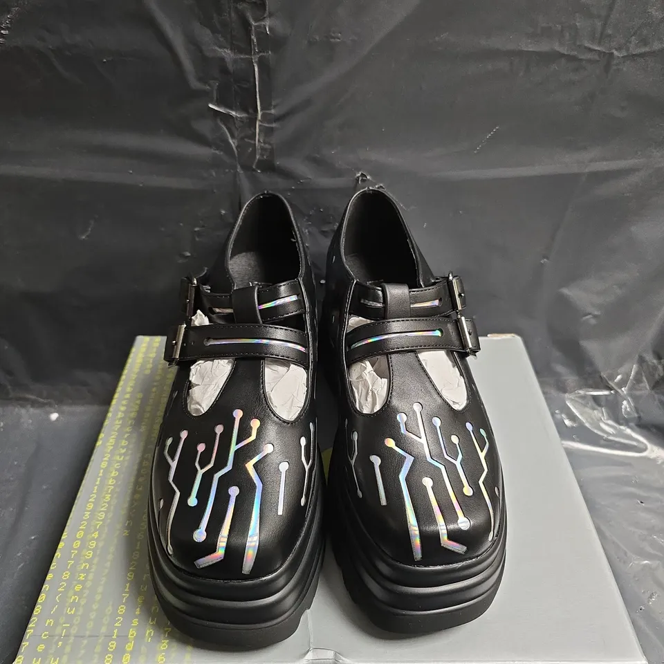 BOXED PAIR OF KOI CYBERNETIC STOMPER MARY JANES - UK SIZE 5