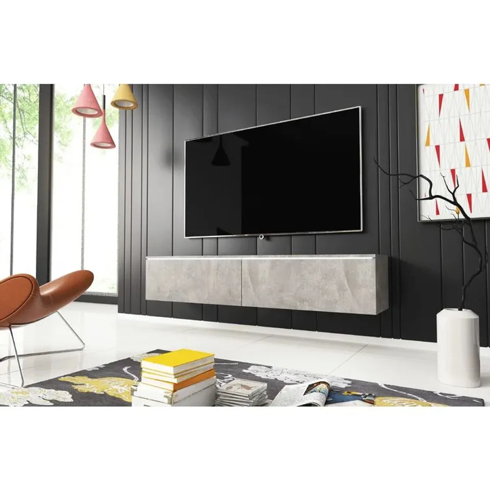 BOXED DOSTIE TV STAND FOR TV'S UPTO 60" - TEXTURED GREY 