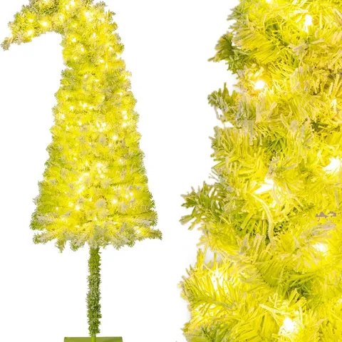 BOXED WHIMSICAL 5ft CHRISTMAS TREE WITH BRANCH TIPS AND WARM WHITE LED LIGHTS