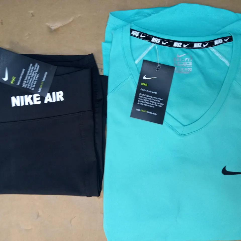 NIKE TOP AND PANTS SET IN BLACK/TEAL SIZE UNSPECIFIED