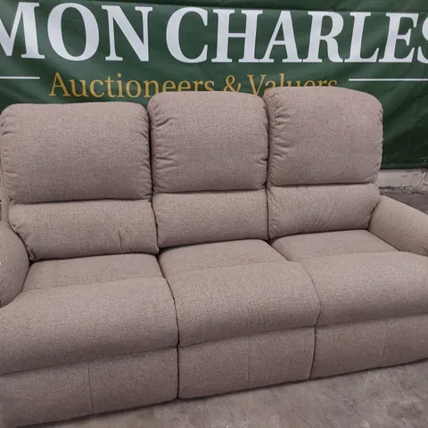 QUALITY BRITISH DESIGNER G PLAN NEWMARKET THREE SEATER SOFA NIMBUS EARTH FABRIC
