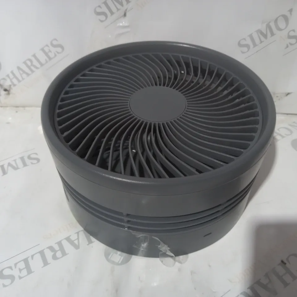 BOXED BELL & HOWELL RECHARGEABLE EXTENDABLE DESK & FLOOR FAN IN GREY