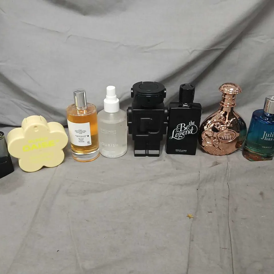 APPROXIMATELY 20 ASSORTED UNBOXED FRAGRANCES TO INCLUDE; PRADA, SUNNY DAISE, PACO RABANNE, NOTED AROMAS AND NYLA
