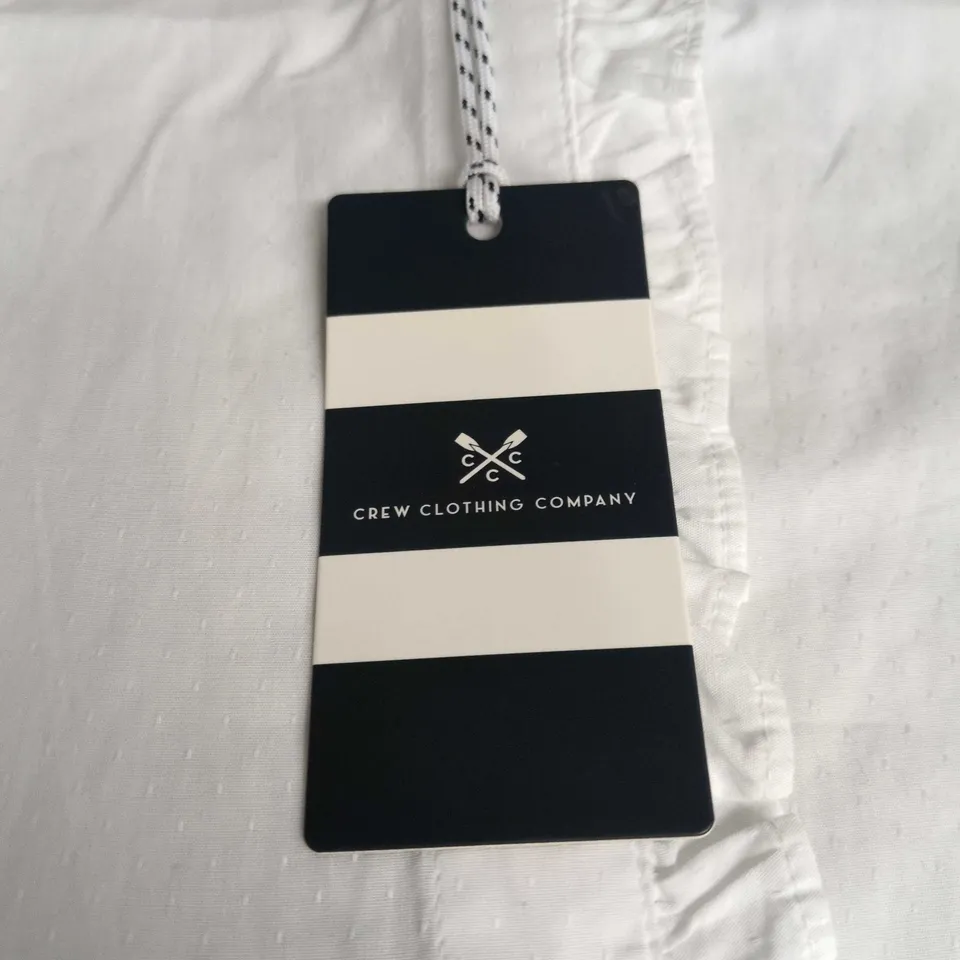 CREW CLOTHING COMPANY PIE CRUST SHIRT – WHITE, UK 10