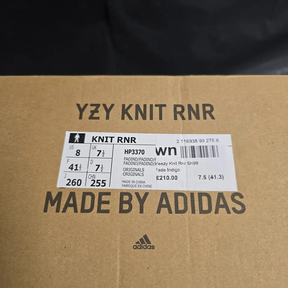 ADIDAS YZY KNIT RNR KNIT RUNNER SNEAKERS IN FADE INDIGO - UK 7.5
