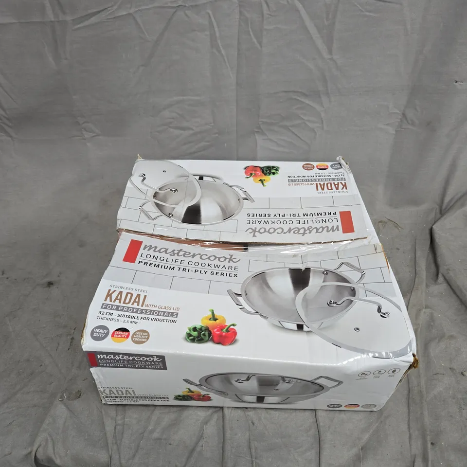 MASTERCOOK LONGLIFE COOKWARE KADAI PAN WITH GLASS LID