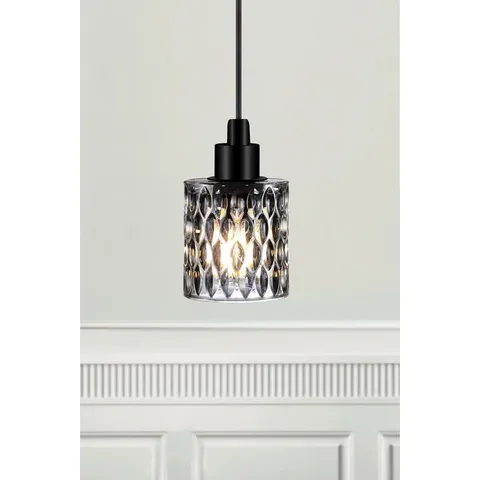 BOXED BISEN 1-LIGHT BLACK CYLINDER PENDANT