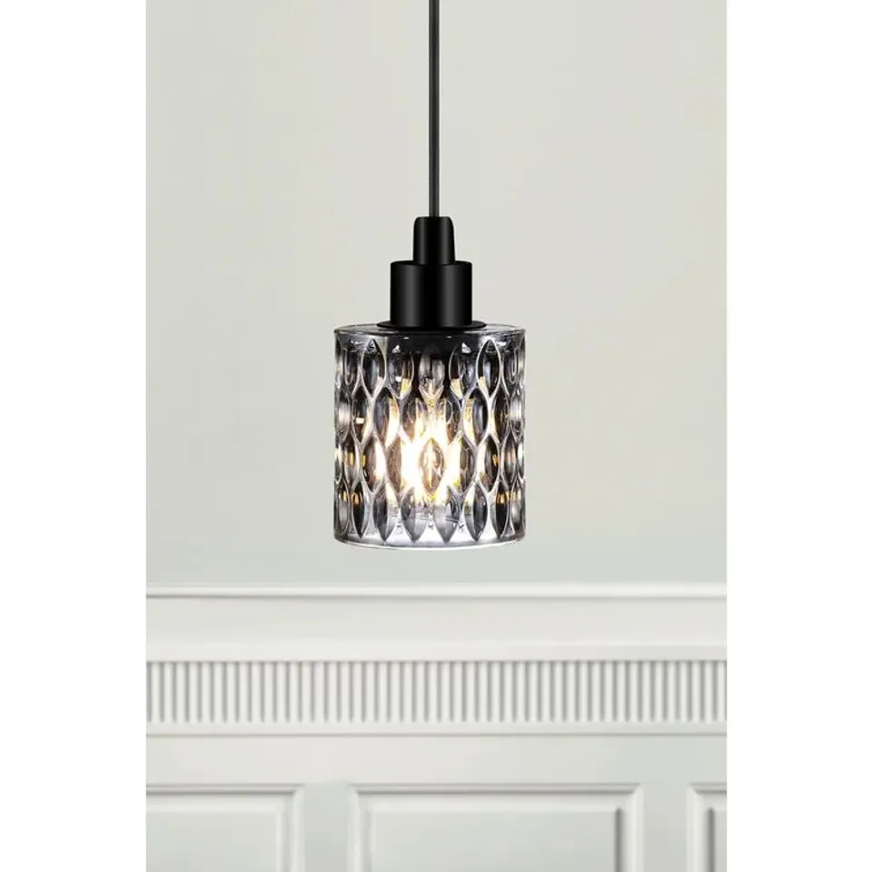 BOXED BISEN 1-LIGHT BLACK CYLINDER PENDANT 