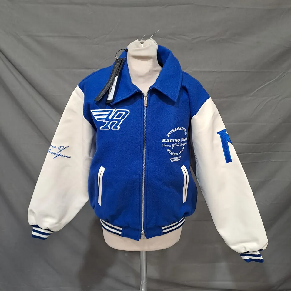 REPRESENT RACING TEAM VARSITY WOOL JACKET IN COBALT S