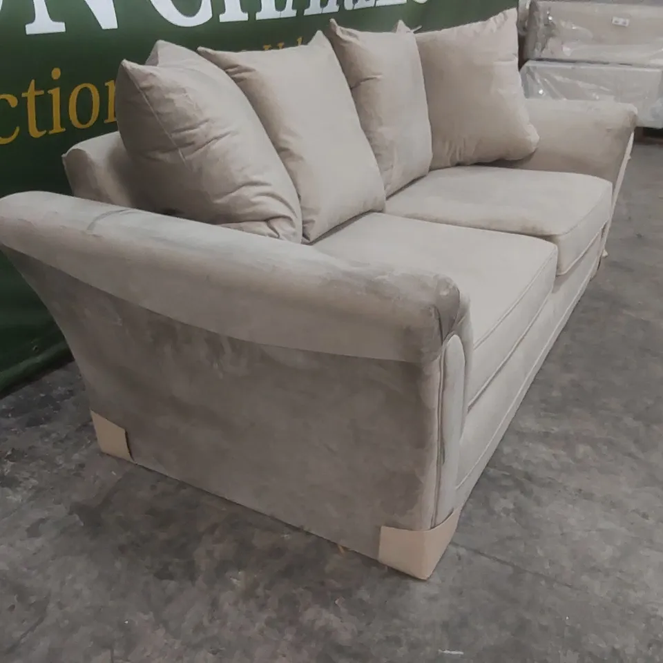 QUALITY DESIGNER 3 SEATER VELVET UPHOLSTERED SOFA 