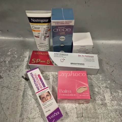 APPROXIMATELY 20 ASSORTED HEALTH & BEAUTY PRODUCTS TO INCLUDE TEETH WHITENING, BALM FOUNDATION, HAIR MASK ETC 