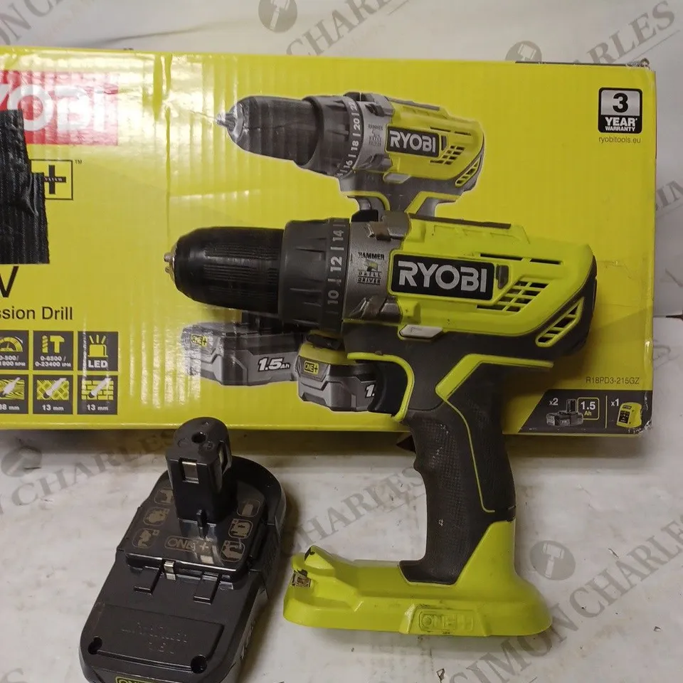 RYOBI R18PD3-215GZ 18 V ONE+ CORDLESS COMBI DRILL