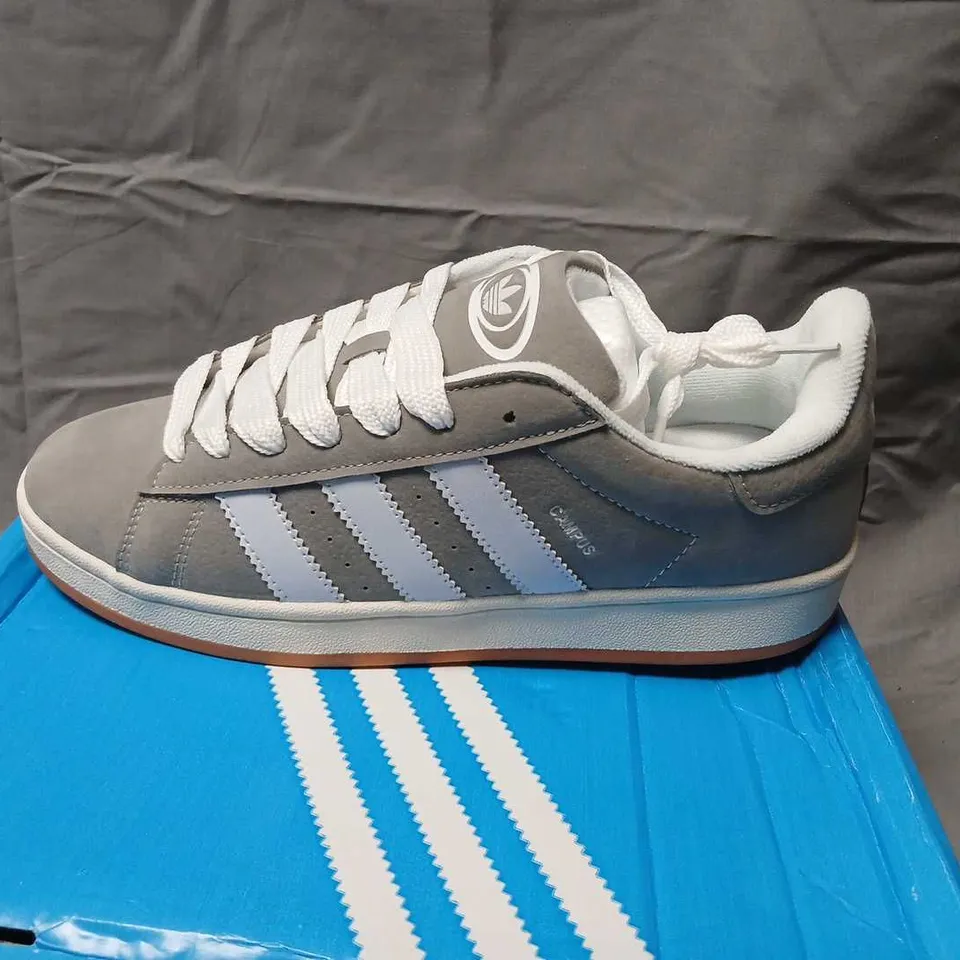 ADIDAS CAMPUS SNEAKERS – GREY/WHITE – UK 8 (US 9.5)