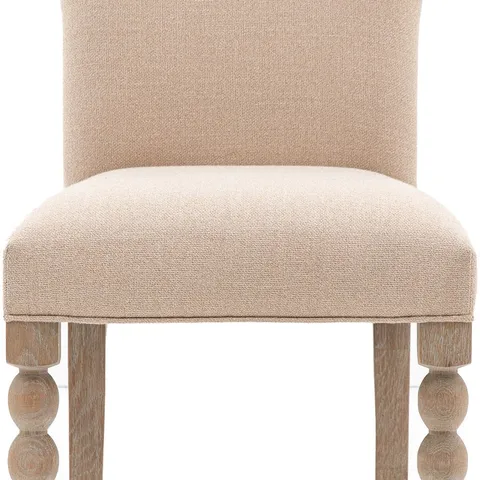 BOXED PAIR OF DINING CHAIRS - OAK/BEIGE 