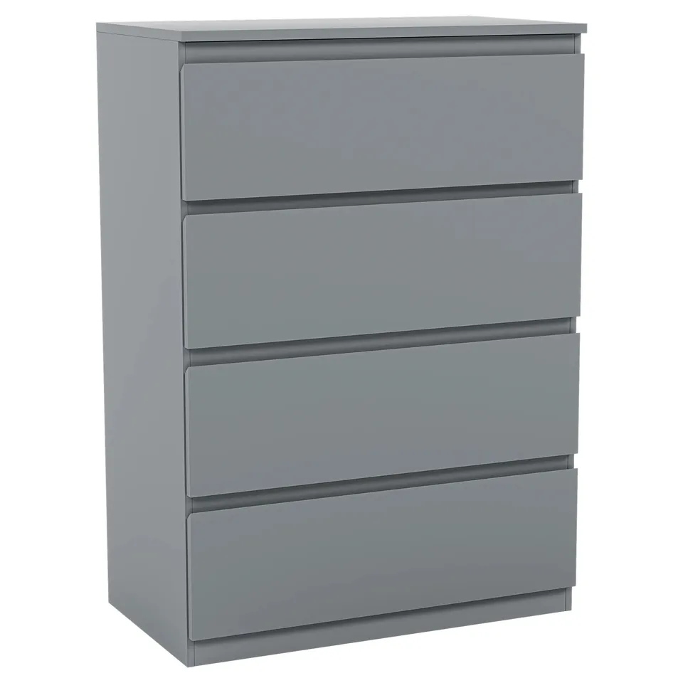 BOXED LASSIC DENVER 4 DRAWER CHEST - GREY (1 BOX)