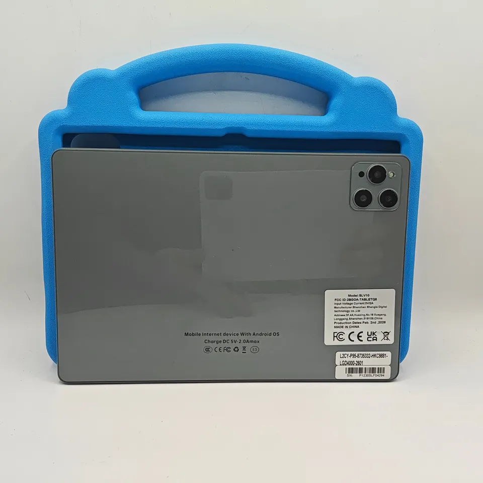 UNBOXED ANDROID TABLET IN GREY WITH PROTECTIVE BLUE CASE - SLV10